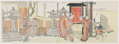 Visitantes do Santuário de Inari em Ōji de Katsushika Hokusai