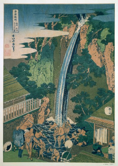 Cachoeira de Roben, Oyama, Japão, 1827 de Katsushika Hokusai