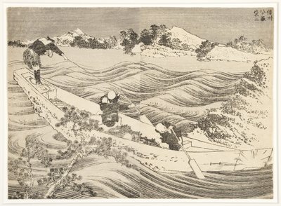 Yatsugatake na província de Shinano, 1834-35 (woodblock) de Katsushika Hokusai