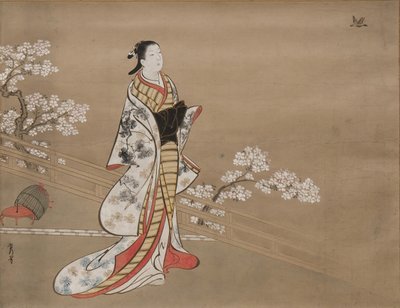 Paródia de Murasaki, de Lavender Wakamurasaki, capítulo 5 do Conto de Genji, século XVIII. de Kawamata Tsuneyuki