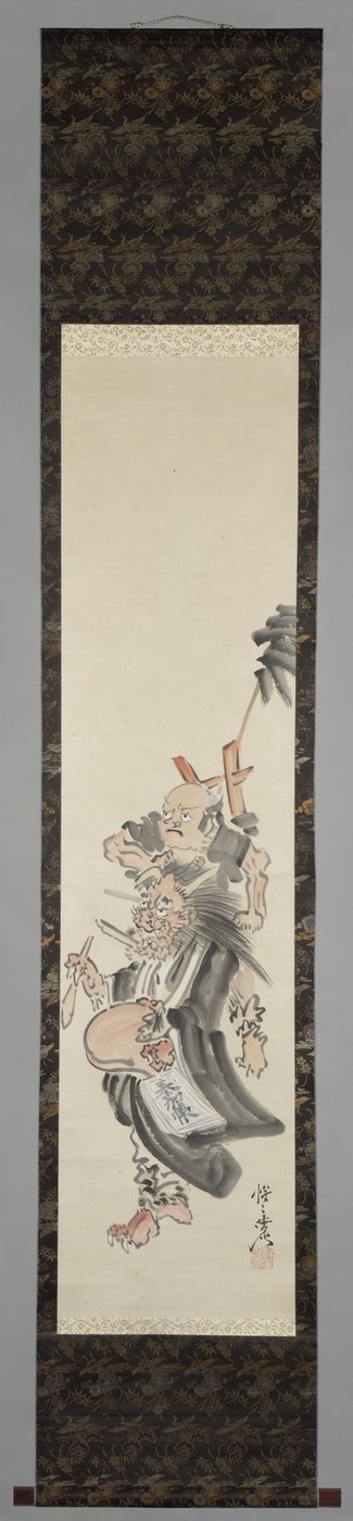 Um demónio como um monge mendicante
Monge diabinho mendigo (oni no nembutsu) de Kawanabe Kyosai