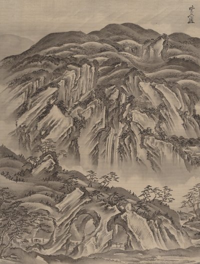 Paisagem Rochosa, ca. 1887 de Kawanabe Kyosai