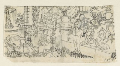 O homem diz adeus à criança de Kawanabe Kyôsai (attributed to)