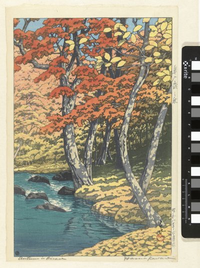 Herfst em Oirase Outono em Oirase (título no objeto) de Kawase Hasui (signed by artist)