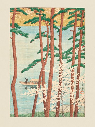 Haru No Arashiyama (Primavera em Arashiyama) (1934) de Kawase Hasui