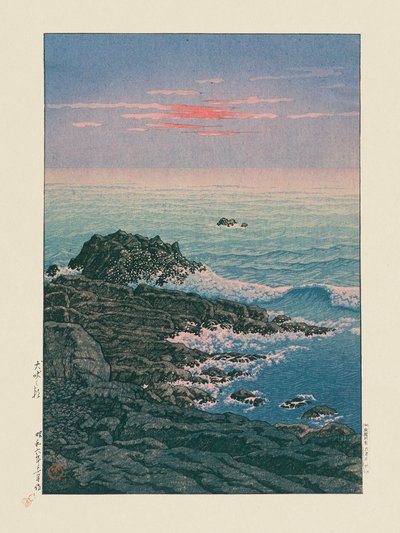 Manhã no Cabo Inubō de Kawase Hasui