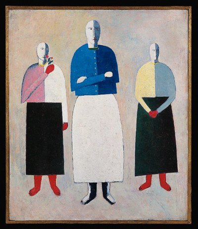 Composição com La Gioconda (óleo, lápis e colagem sobre tela) de Kazimir Severinovich Malevich