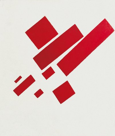 Oito rectângulos vermelhos. Pintura de Kazimir Severinovich Malevich (Malevich, Malevic) (1878-1935) de Kazimir Severinovich Malevich