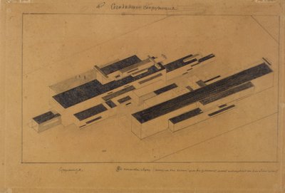 Edifícios modernos, 1923-1924 de Kazimir Severinovich Malevich