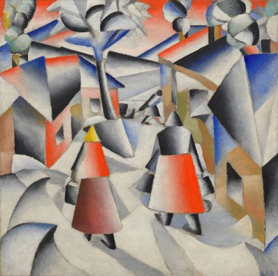 Manhã na vila depois da tempestade de neve de Kazimir Severinovich Malevich
