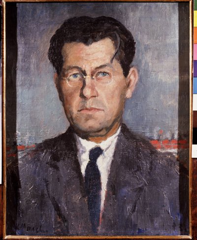 Retrato do Irmão do Artista. Pintura por Kasimir Severinovich Malevich (Malevich, Malevic) (1878-1935), óleo sobre tela de Kazimir Severinovich Malevich