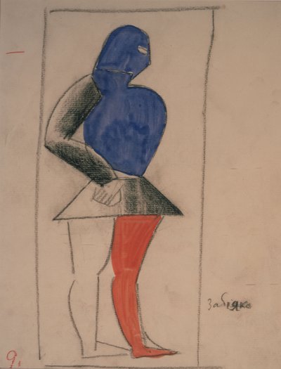 Rufião. Figurino para a ópera Vitória sobre o sol de A. Kruchenykh de Kazimir Severinovich Malevich