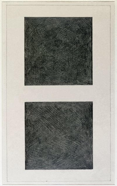 Elemento suprematista: dois quadrados (óleo sobre tela, século XX) de Kazimir Severinovich Malevich