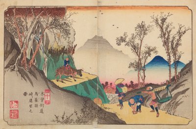 Magome, prancha 44 da série: Sessenta e nove estações da estrada Kisokaido / Kisokaido rokujukyu tsugi-no uchi de Keisai Eisen