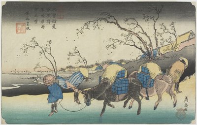 No. 20: Vista de Hiratsukahara na Chuva perto da Estação Kustukake, 1835-1836 de Keisai Eisen