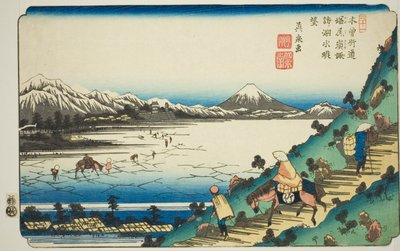 do. 31: Claro que de Shiojiri passa Ons de Te "Kiso Kaido" de Keisai Eisen