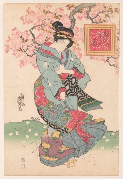 Belezas numa tempestade de Primavera
Bijin haru no kaze (título sobre o objecto) de Keisai Eisen
