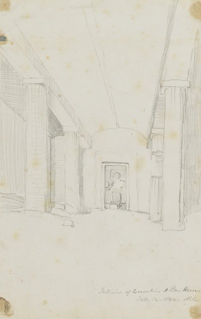 Interior das escavações em Beni Hassan, Egito de Kellogg, Miner Kilbourne