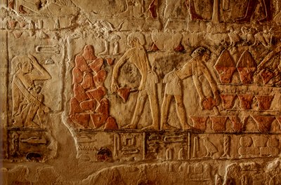 O Antigo Reino do Egipto; Egipto; Sakkarra, túmulo de Dois Irmãos, cozedura de pão, calor de pilha... de Kenneth Garrett