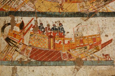 Cena de barco núbio, Faraós negros, Núbios, Egipto, Luxor, Túmulo de Huy, Vice-rei de Ku..., 2007 (foto) de Kenneth Garrett