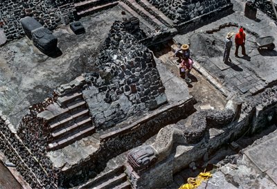 Tenochtitlan, Templo Mayor, Azteca, Calendário, México, Arqueologia, Cidade do México, instit..., 2010 (foto) de Kenneth Garrett