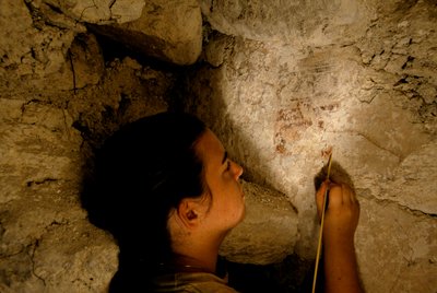 Guerreiro de Teotihuacan, mural, Sufricaya, Holmul, Guatemala, Maya, Francisco Estradabelli, 2008 (foto) de Kenneth Garrett
