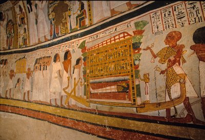 Túmulo de Roy; cortejo fúnebre, ; 18ª dinastia. Vale dos Nobres; Tebas; Egipto; Ne... de Kenneth Garrett