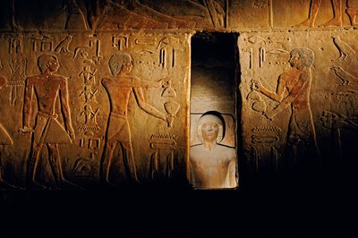 Túmulo de Ti; Egipto; Arqueologia; Reino Antigo; Saqqara, câmara de Serdab de Kenneth Garrett