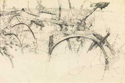 Estudo de um arado antigo (lápis) de Kenneth Newton