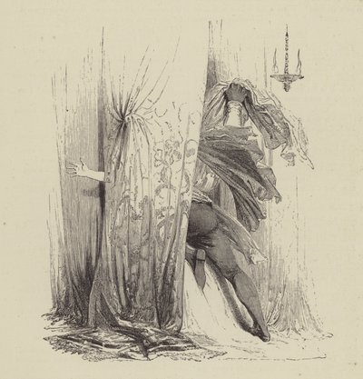Otelo matando Desdêmona, Ato IV, Cena II (gravura) de Kenny Meadows