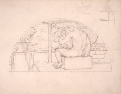 (Rotunda do Capitólio do Estado do Iowa) (Fabricantes, estudo para painel) de Kenyon Cox