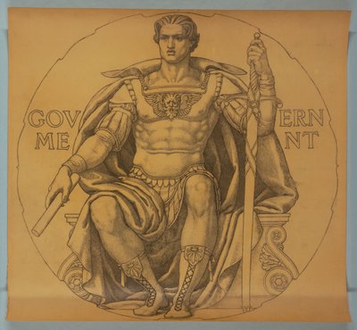 Governo, Cartoon para Mosaic na Rotunda do Capitólio do Estado de Wisconsin de Kenyon Cox