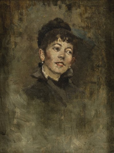 Chefe de uma jovem garota, 1878-1882 (óleo na placa de composição) de Kenyon Cox