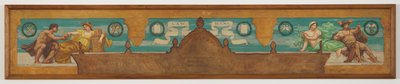 Law Reigns, Estudo para Painel Central de "The Reign of Law", Frieze for Appellate Court, Nova York de Kenyon Cox