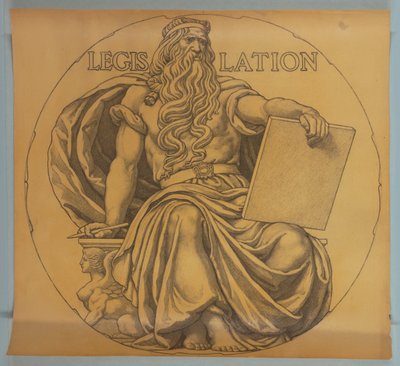 Legislação, Cartoon para Mosaic na Rotunda do Capitólio do Estado de Wisconsin de Kenyon Cox
