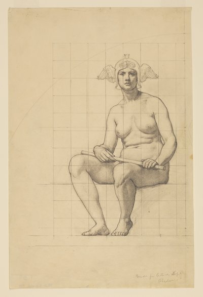 Nude Estudo para "A Vida Ativa", Lunette no Edifício Administrativo, Oberlin College, Oberlin, OH de Kenyon Cox