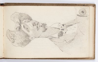 Página do Sketchbook: Caricatura de Carolus-Duran de Kenyon Cox