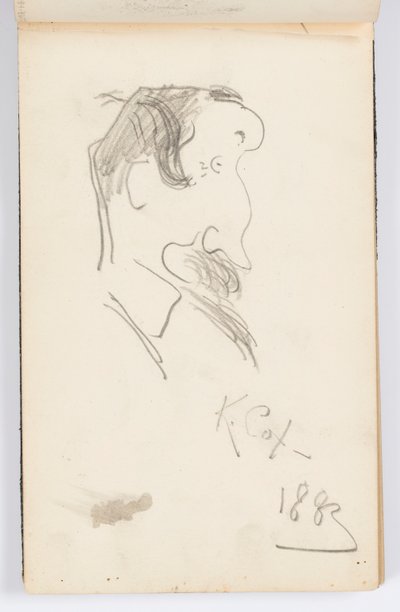 Página do Sketchbook: Caricaturas de Kenyon Cox