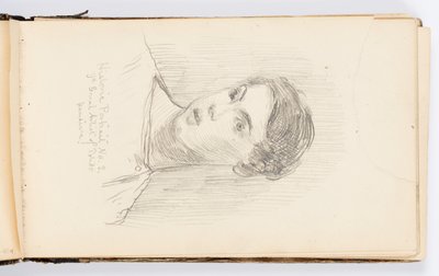 Página do caderno: Retrato histórico nº 3 (auto-retrato) de Kenyon Cox