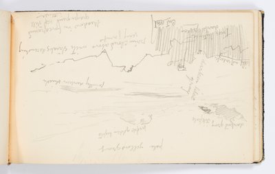 Página do caderno de esboços: paisagem de Kenyon Cox