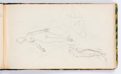 Página do caderno: Figuras femininas nuas de Kenyon Cox