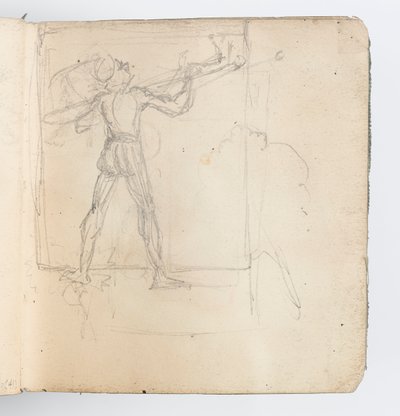 Página do Sketchbook: Esboço da Figura na Mangueira de Kenyon Cox