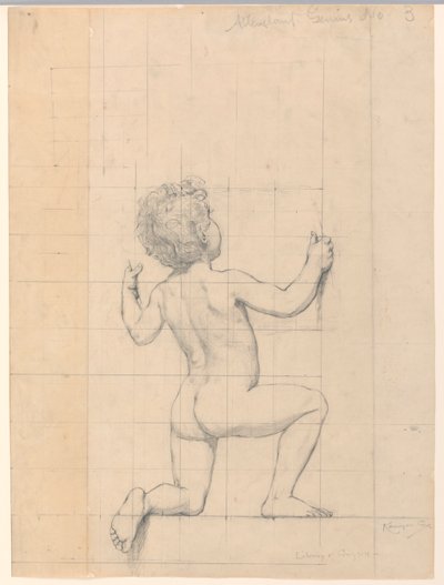 Estudo para "Genius", "The Arts", Biblioteca do Congresso, Washington D.C. de Kenyon Cox