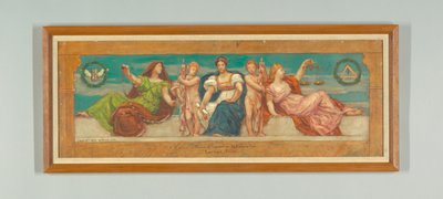 The Common Law, Estudo para Painel Esquerdo de "The Reign of Law", Frieze for Appellate Court, Nova York de Kenyon Cox