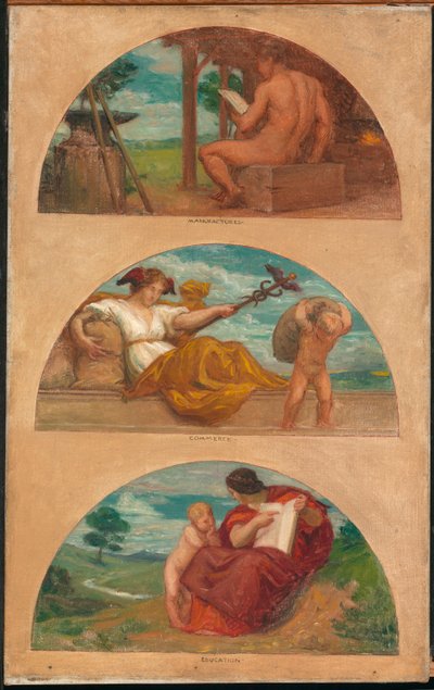 O Progresso da Civilização: A Forja, Comércio e Educação..., 1905-1906. de Kenyon Cox