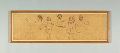 The Statute Law, Study for Right Panel of "The Reign of Law", Frieze for Appellate Court, Nova York de Kenyon Cox