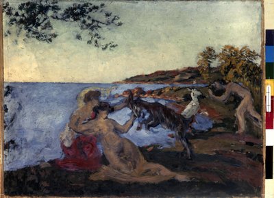 Motivo mitológico. Pintura de Ker Xavier Roussel (1867-1944), cerca de 1903. Óleo sobre papelão. Nabis. Tamanho: 47x62cm. Museu Hermitage, São Petersburgo (São Petersburgo) de Ker Xavier Roussel