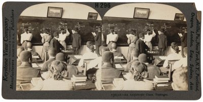 "Uma aula de aritmética, Tuskegee, Alabama",c. 1900 (foto) de Keystone View Company