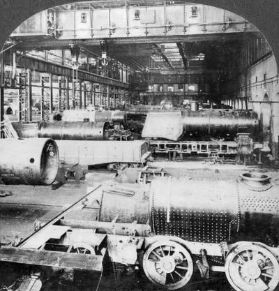 Montagem de loja, Baldwin Locomotive Works, Filadélfia, Pensilvânia, EUA, século XX de Keystone View Company