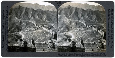Grande Muralha da China, perto de Hankow Pass, China, c1900s. de Keystone View Company